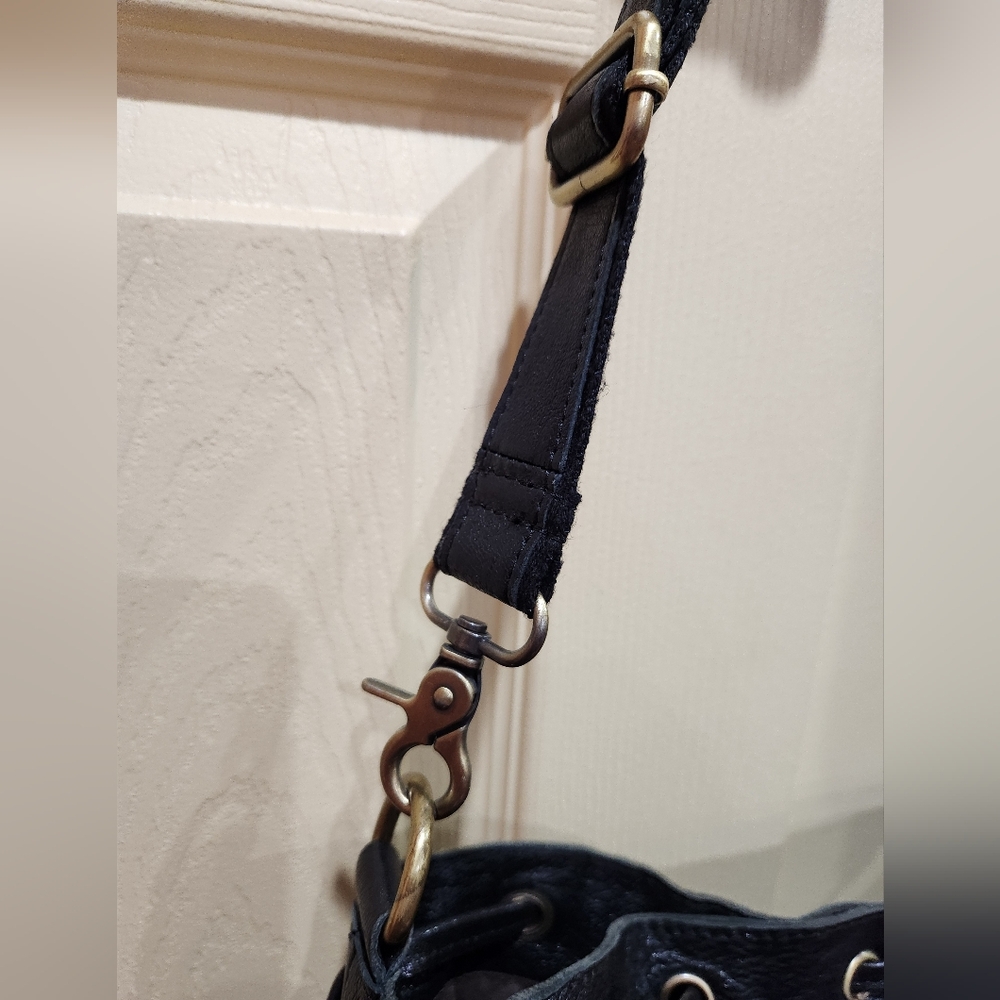 Amerileather Black Leather Shoulder Bag, NWT - Picture 4 of 12